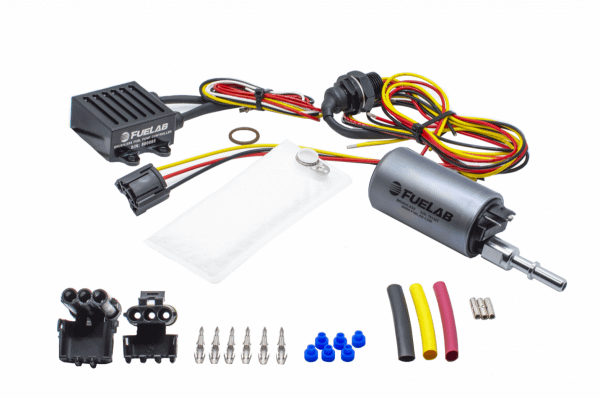 Fuelab 500lph In-Tank Brushless Fuel Pump with 5/16 SAE Outlet 72002 Controller 74101 Feed Thru Pre-Filter Wire Lead Harness - 25312