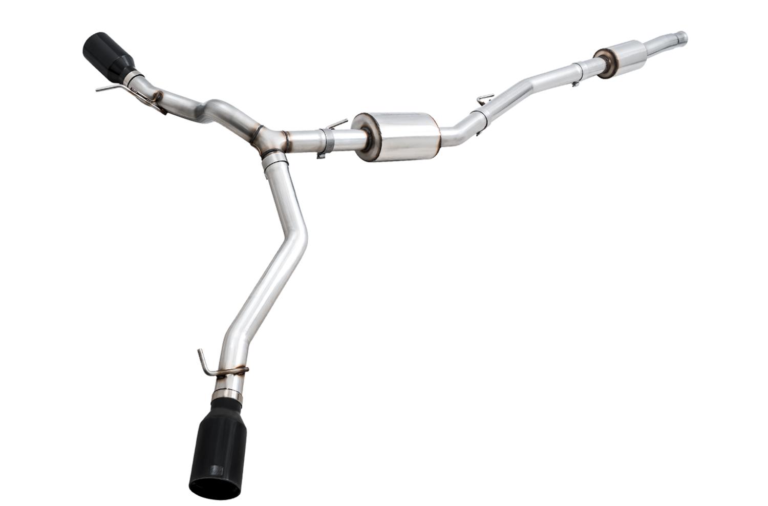 AWE Tread Edition Catback Dual Exhaust for Jeep JT 3.6L - Diamond Black Tips (2020-2021 Jeep Gladiator) - 3015-33101