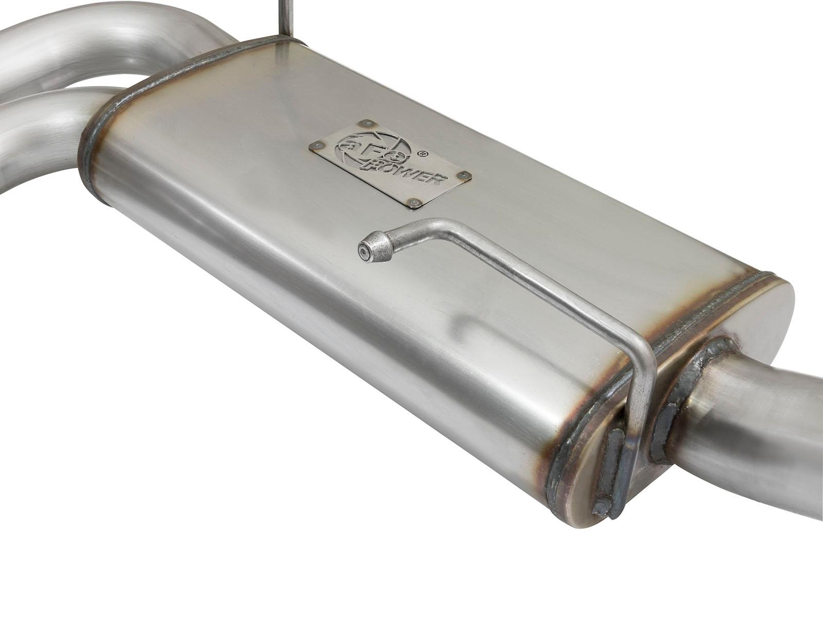 AFE Rebel Series 3 IN to 2-1/2 IN 409 Stainless Steel Cat-Back Exhaust w/Black Tip - 49-44070-B