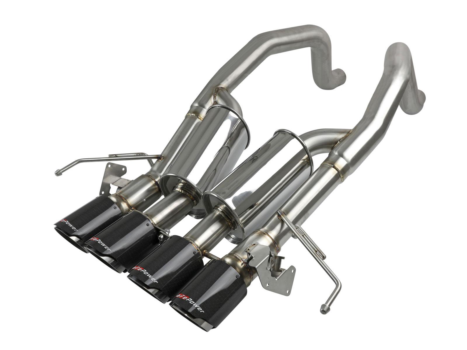 AFE MACH Force-Xp 304 Stainless Steel Axle-Back Exhaust System w/ Carbon Fiber Tips (Chevrolet Corvette Z06 (C7) 15-19 V8-6.2L (sc)) - 49-34082-1C