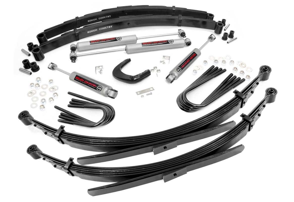 Rough Country 4in GM Suspension Lift System (88-91 3/4-Ton Suburban 4WD, 56in Rear Springs) - 255-88-9230