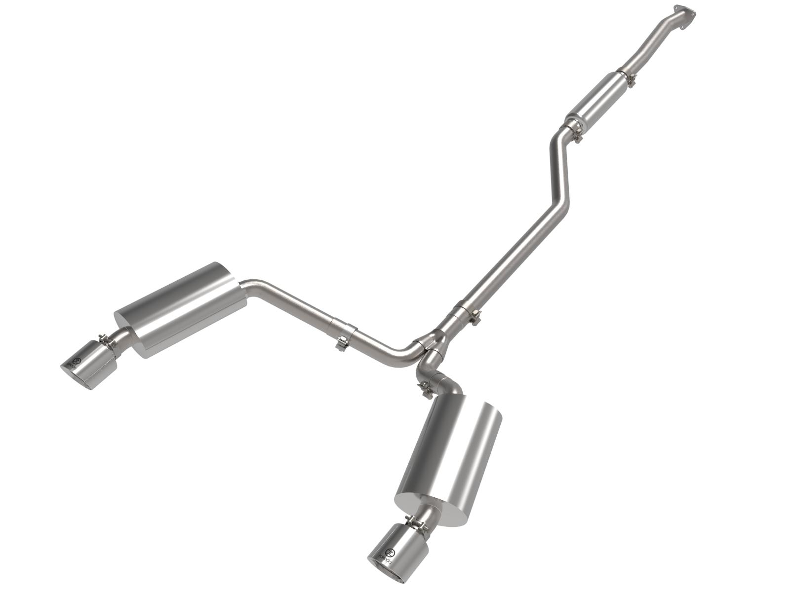AFE Takeda 2-1/2 IN to 2-1/4 IN 304 Stainless Steel Cat-Back Exhaust System Polished Acura TSX 09-14 L4-2.4L - 49-36629-P