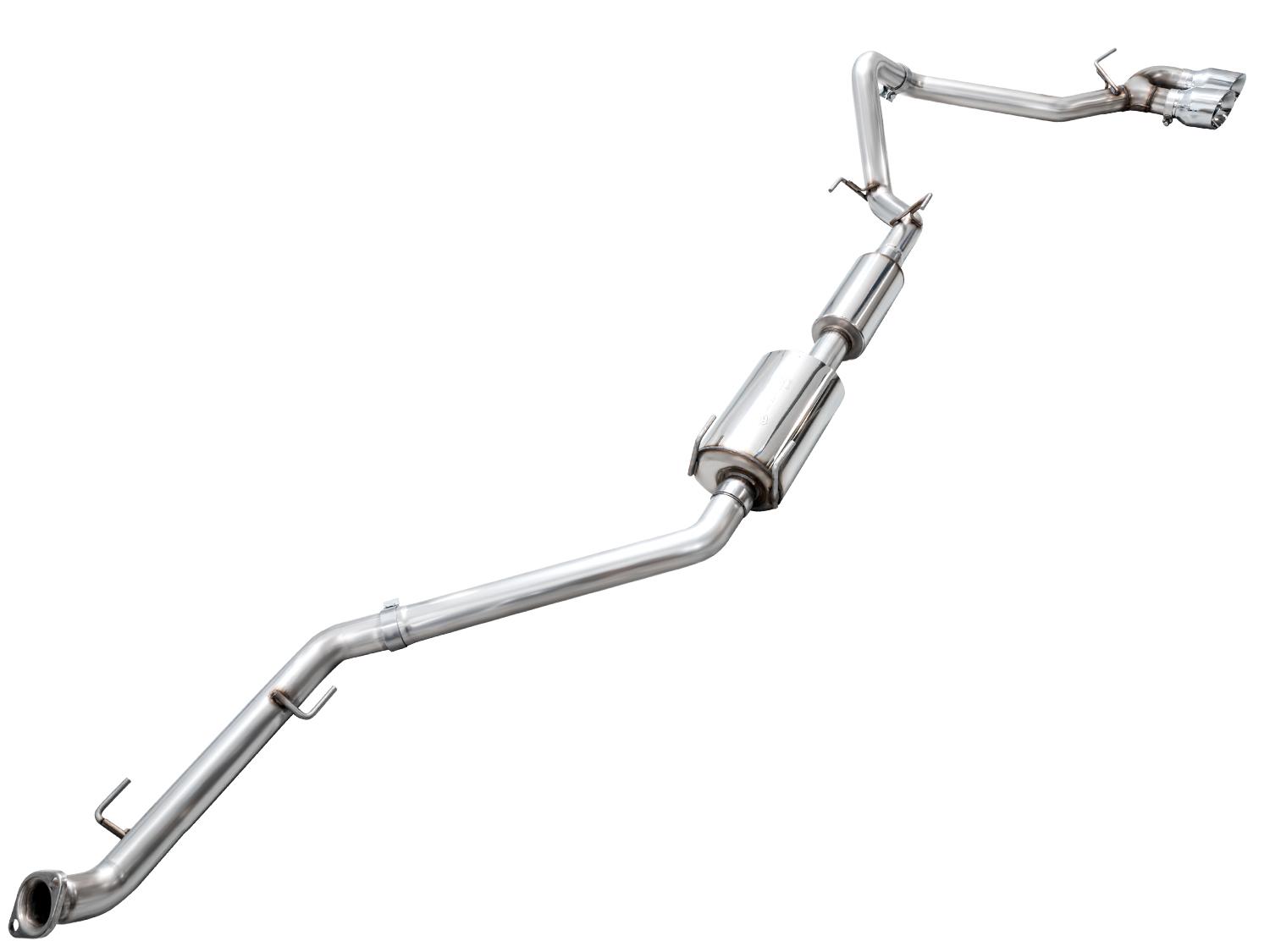AWE 0FG Exhaust - Dual Chrome Silver Tips (2024+ Toyota Tacoma 2.4T) - 3015-32254