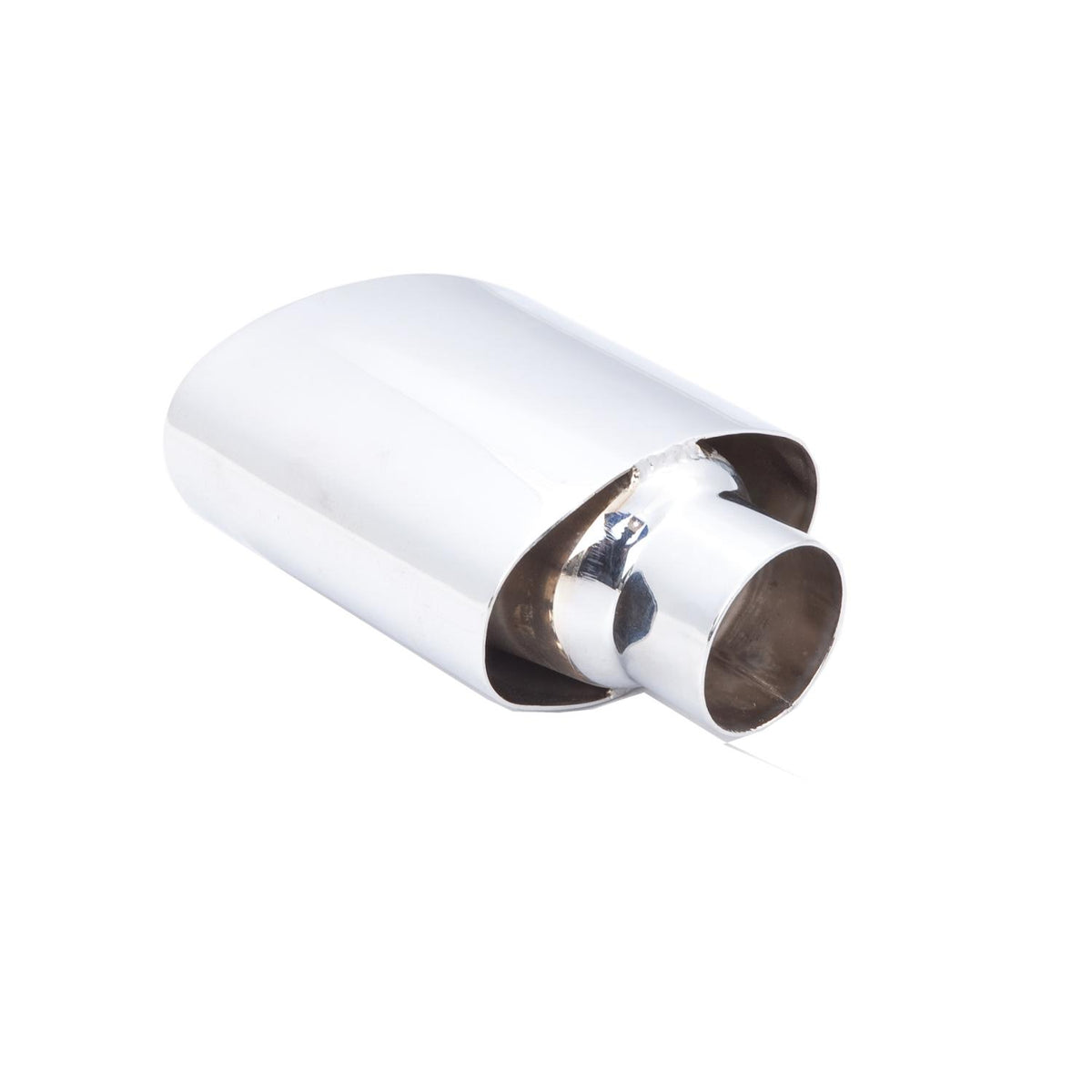 XForce 2.5" Inlet Oval (3"X5.5") Single Wall Straight Cut Stainless Steel Tip - TS09