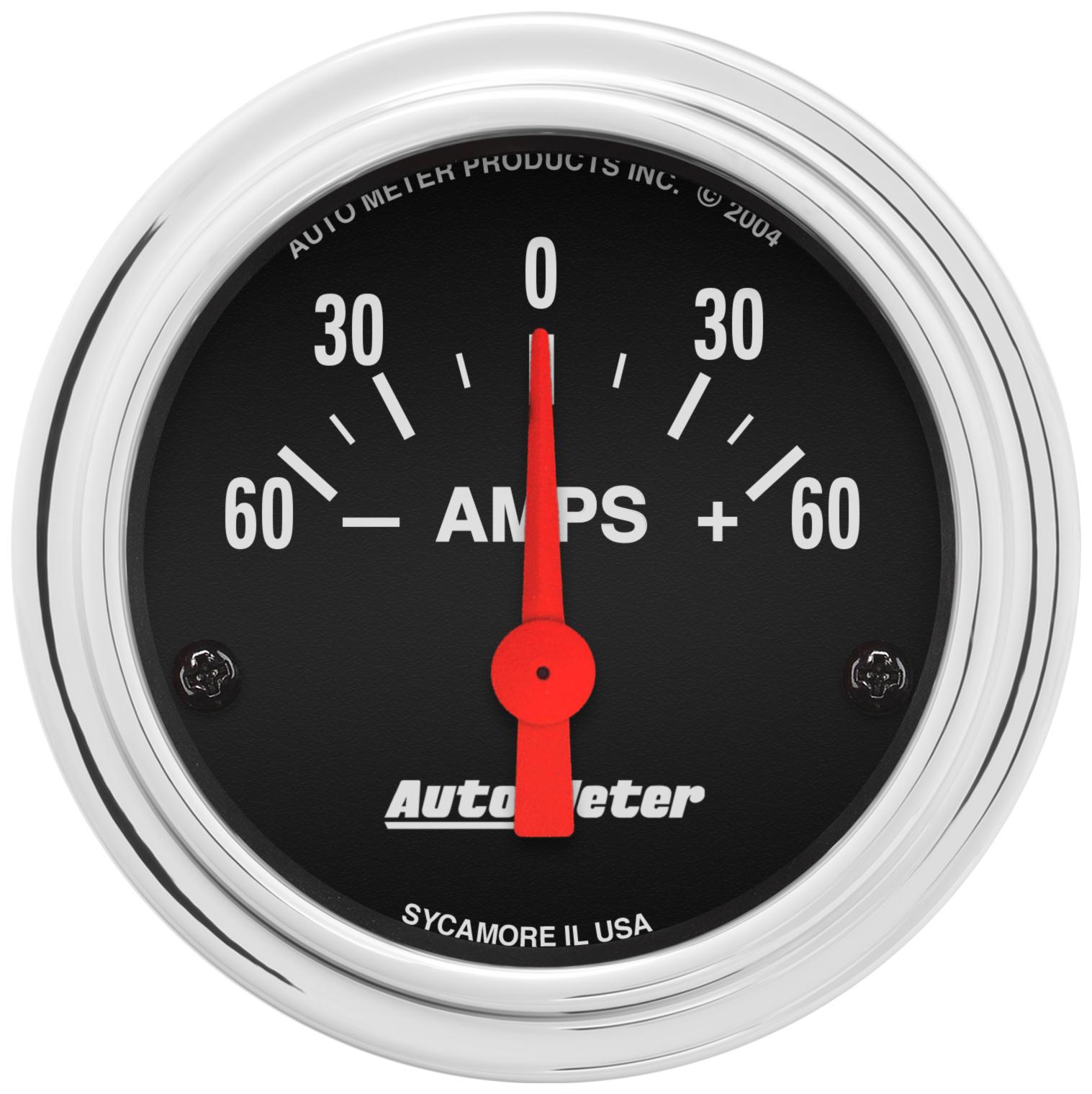 Auto Meter 2-1/16" AMMETER, 60-0-60 AMPS, TRADITIONAL CHROME - 2586