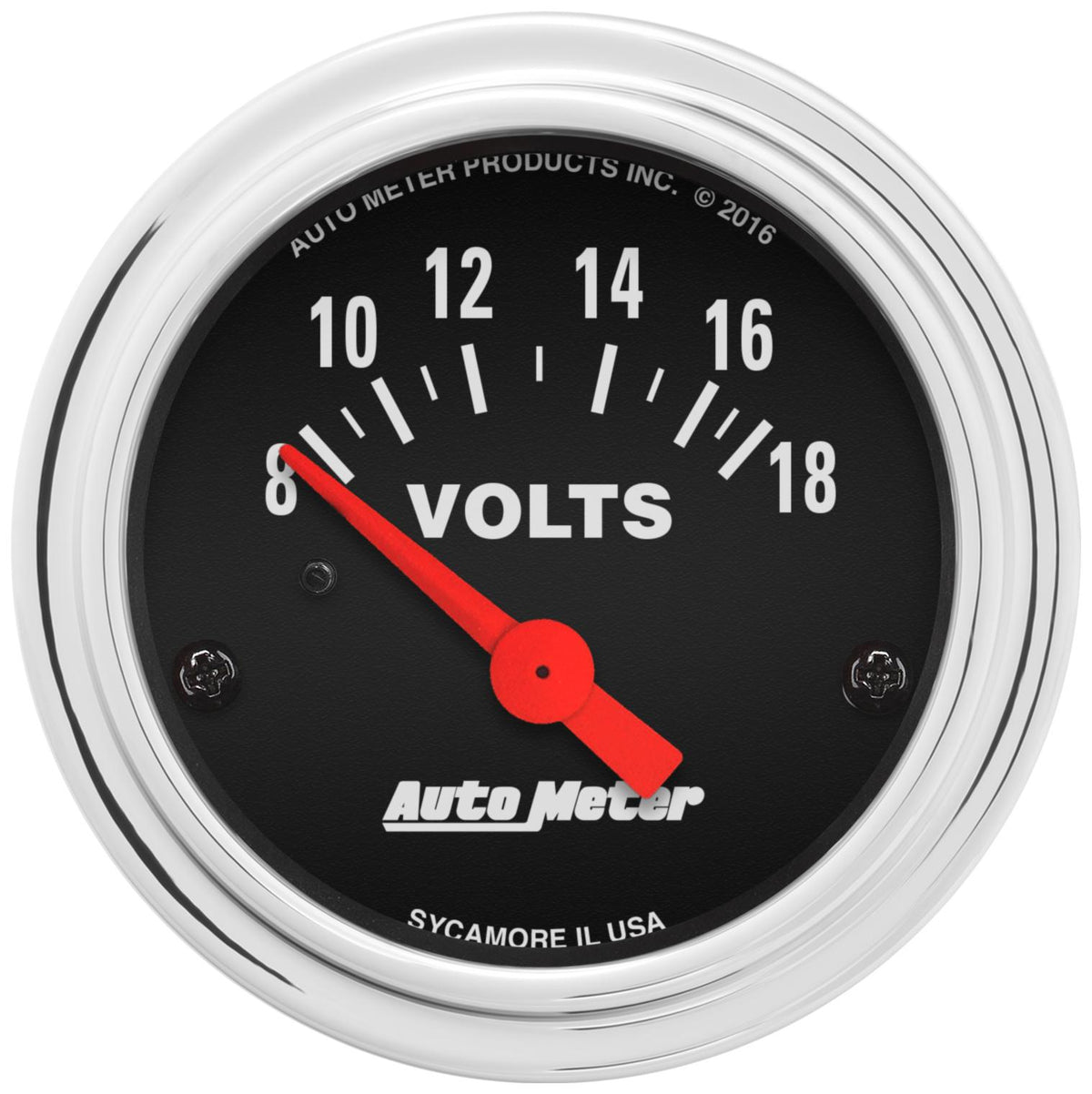 Auto Meter 2-1/16" VOLTMETER, 8-18V, TRADITIONAL CHROME - 2592