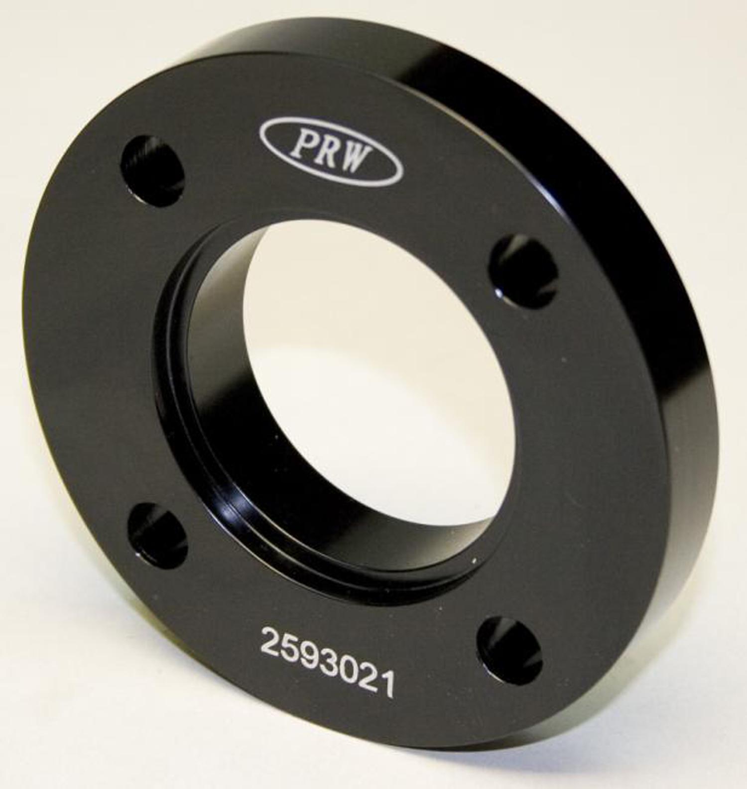 PRW Pulley Spacer, Prw Fluid Gel Damper, Ford 289-351W 1963-97, 4-Bolt Aftermarket Billet Aluminum Spacer, Black Anodized - 2593021