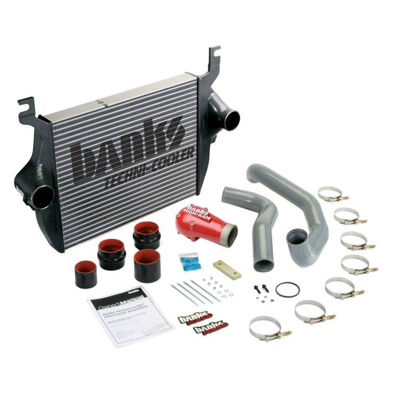 Banks Power Intercooler Upgrade Includes High-Ram Intake Elbow And Boost Tubes (Red Powder-Coated) 2003-2004 Ford F250/F350/450, 6.0L Power Stroke - 25974