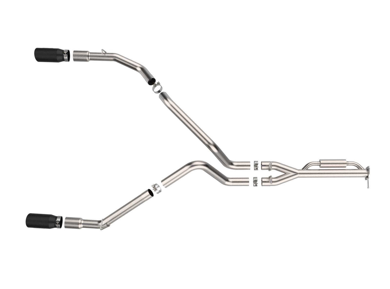 AFE Vulcan Series 3 IN to 3-1/2 IN Stainless Steel Cat-Back Exhaust System Black (2021-2025 F-150 Raptor) - 49-33151-B