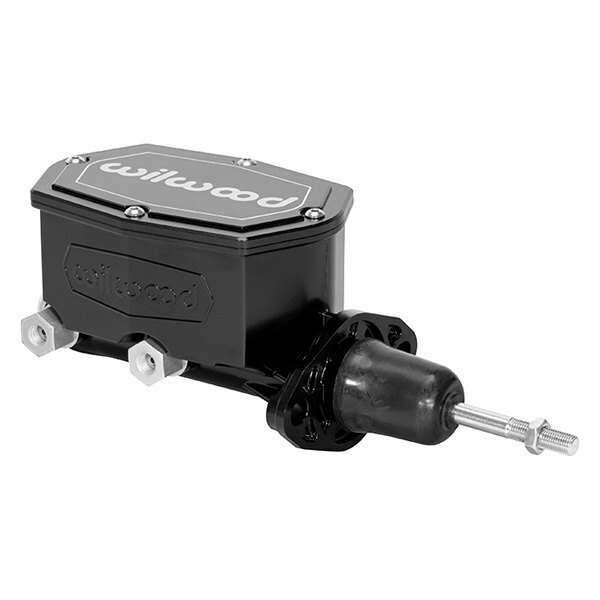 Wilwood Compact Tandem Master Cylinder - 1.12in Bore - w/Pushrod (Black) - 260-15541-BK