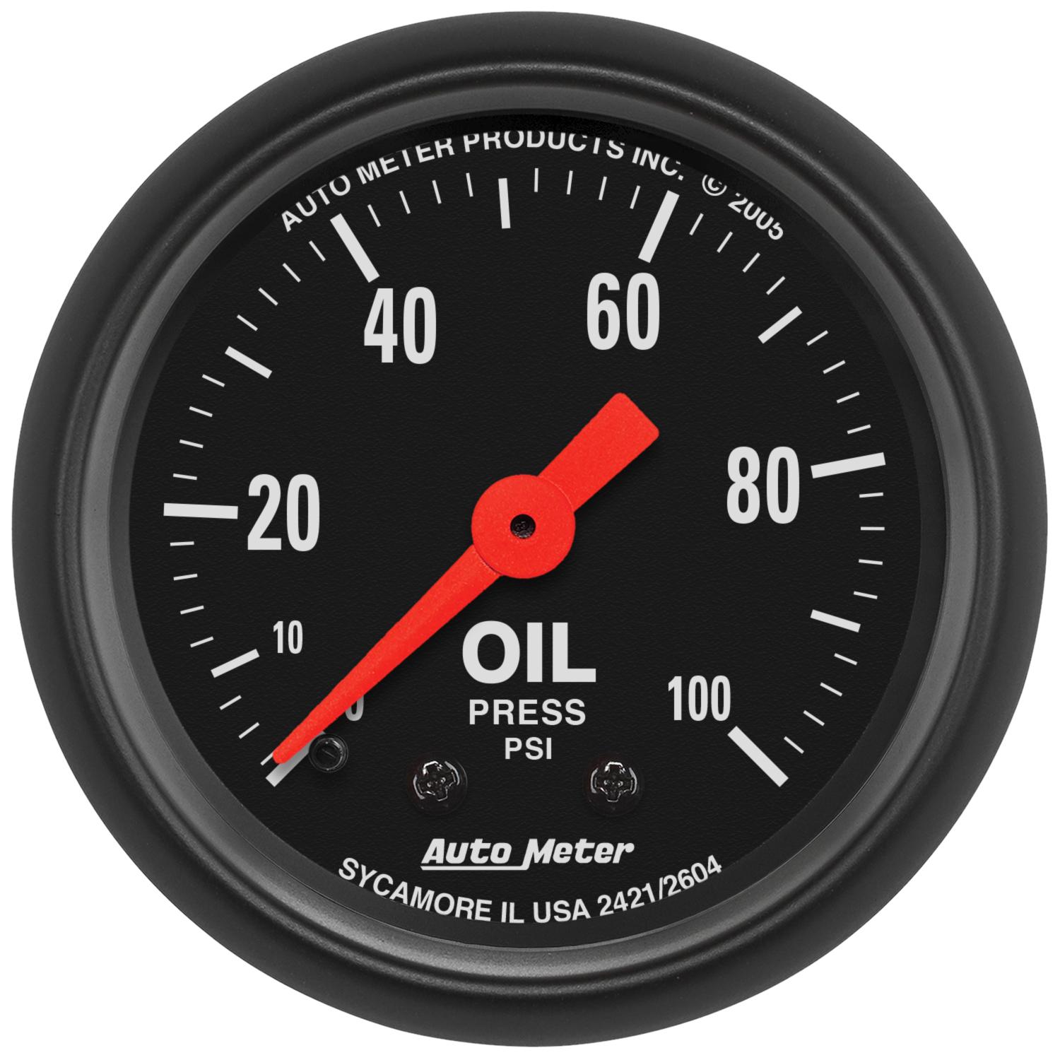 Auto Meter 2-1/16" OIL PRESSURE, 0-100 PSI, Z-SERIES - 2604