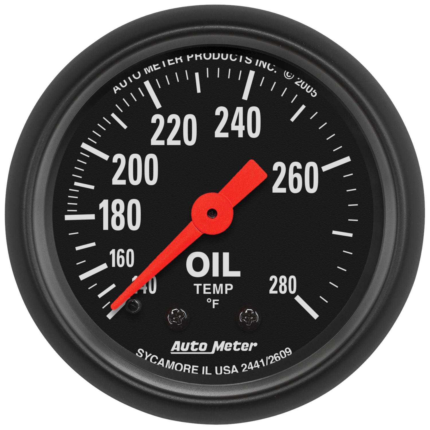 Auto Meter 2-1/16" OIL TEMPERATURE, 140-280 °F, Z-SERIES - 2609