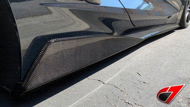 C7 Carbon C8-2A-1 5VM Style Carbon Fiber Side Skirt Set (2020 Corvette C8)