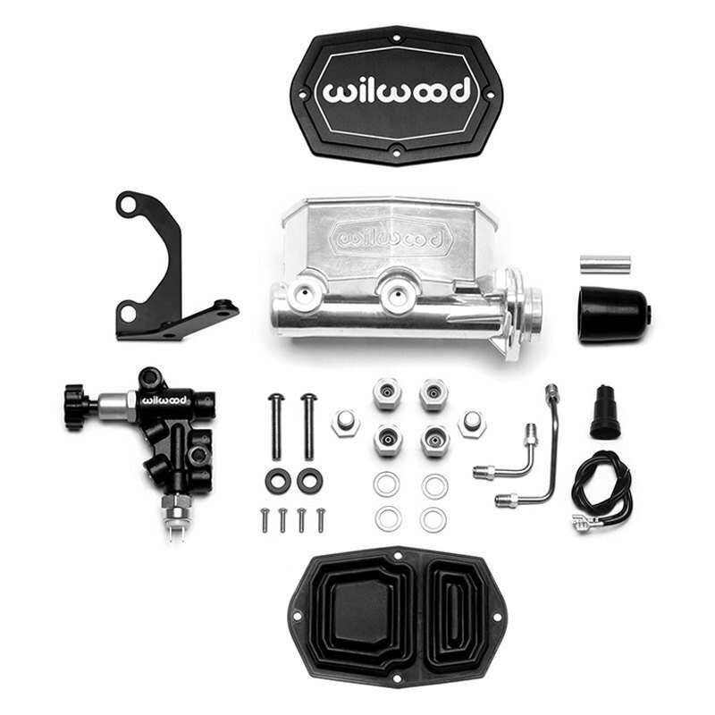 Wilwood Compact Tandem M/C - 1in Bore - w/Bracket and Valve - Ball Burnished - 261-14963-P