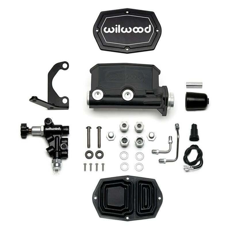 Wilwood Compact Tandem M/C - 1in Bore w/RH Bracket and Valve - Black - 261-15661-BK