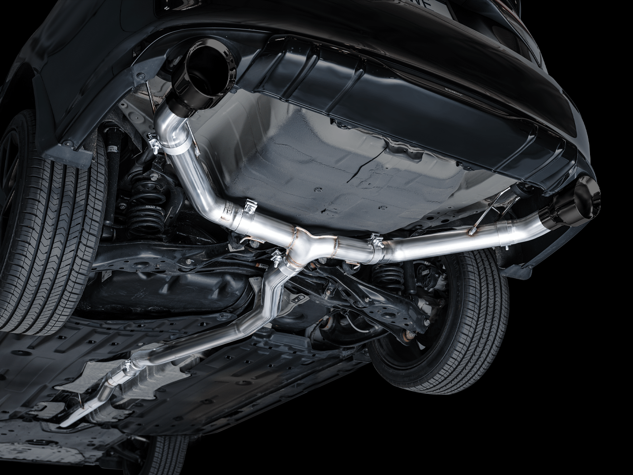 AWE Track Edition for FE1 Civic Si/DE4 Acura Integra- Diamond Black Tips - 3020-33331