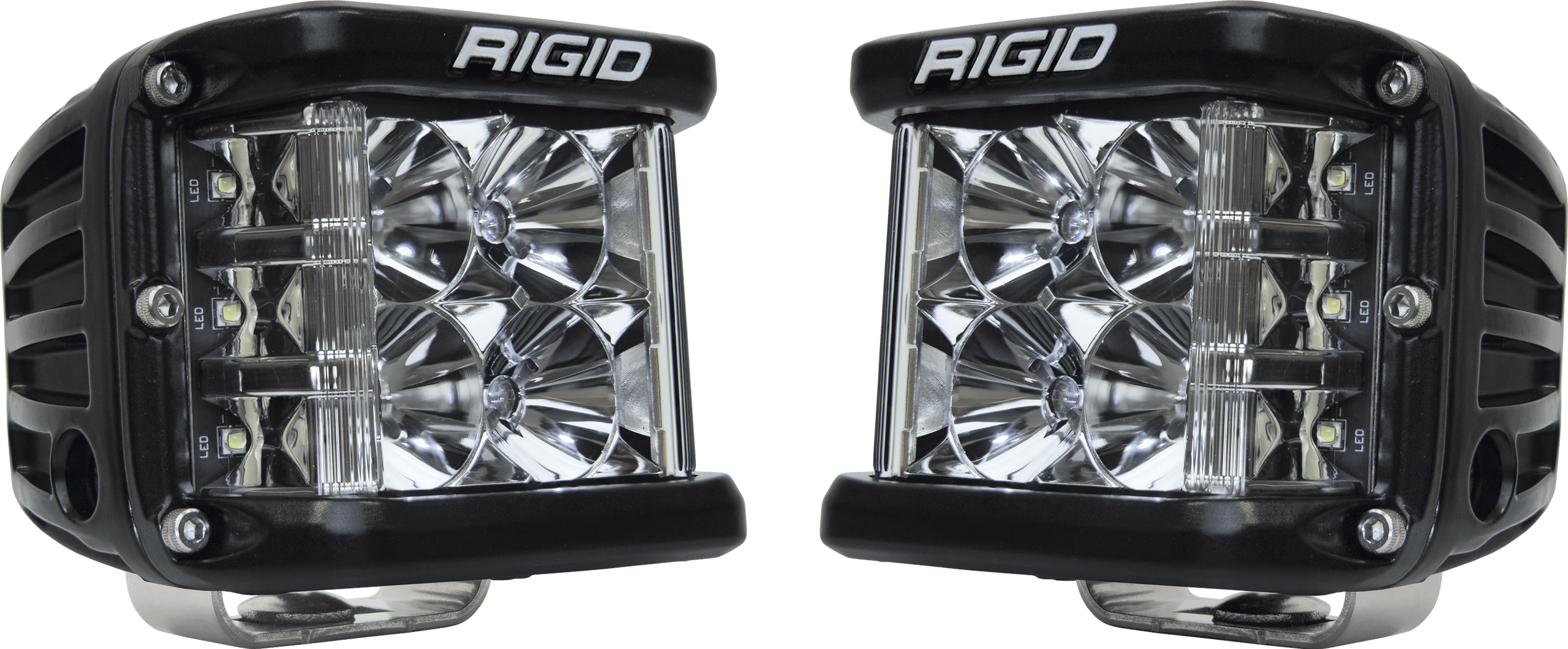 RIGID Industries Rigid D-Ss Pro Side Shooter, Flood Optic, Surface Mount, Black Housing, Pair - 262113