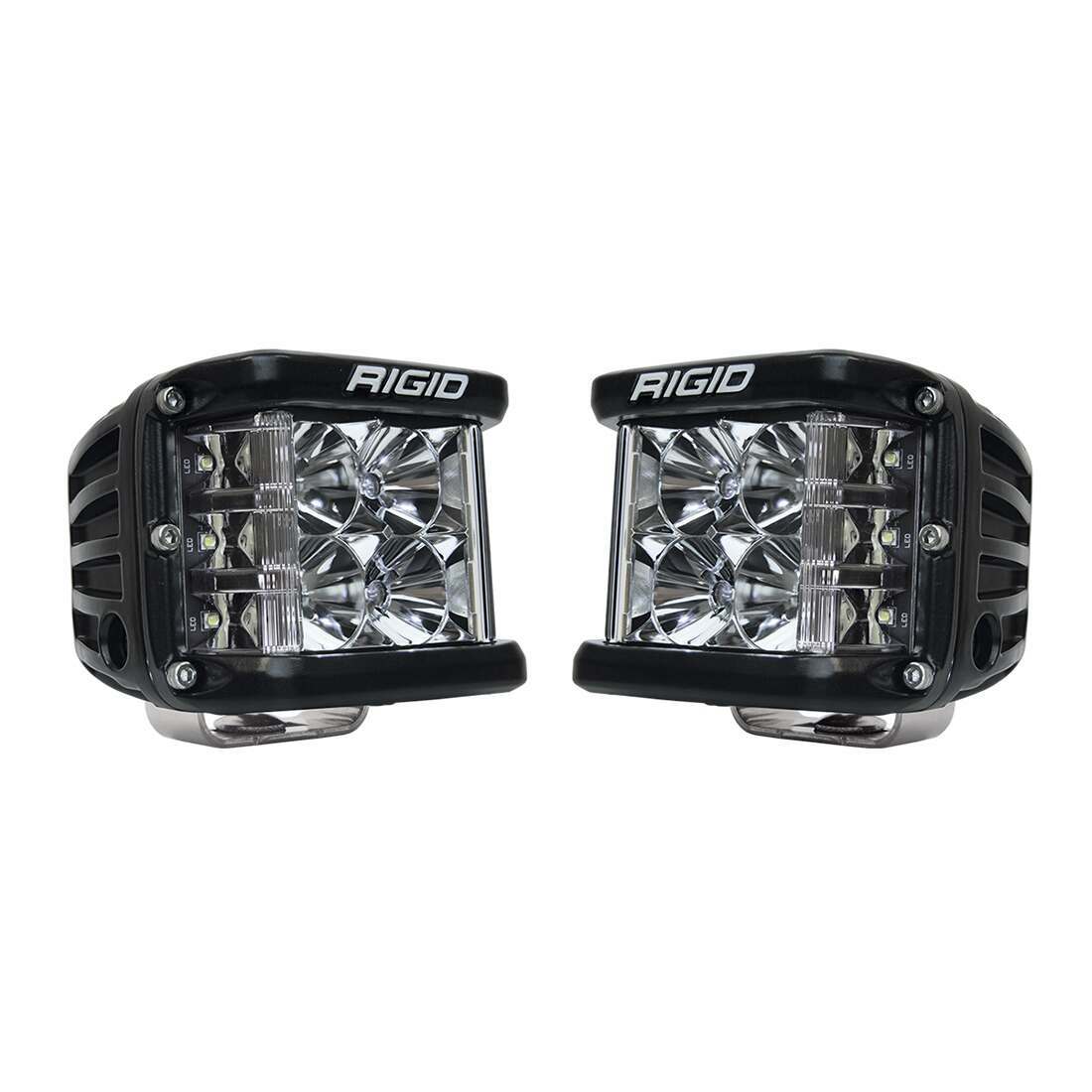 RIGID Industries Rigid D-Ss Pro Side Shooter, Flood Optic, Surface Mount, Black Housing, Pair - 262113