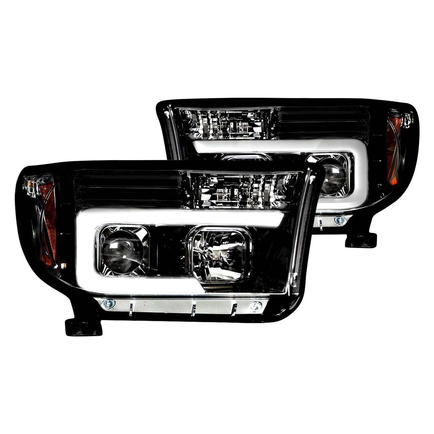 Recon Toyota Tundra & Sequoia 07-13 PROJECTOR HEADLIGHTS w/ Ultra High Power Smooth OLED HALOS & DRL - 264194BKC