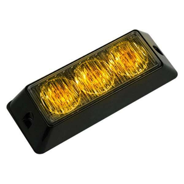 Recon 3-LED 12 Function 3-Watt High-Intensity Strobe Light Module w/ Black Base - Amber Color - 26421AM