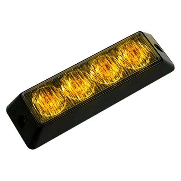 Recon 4-LED 19 Function 4-Watt High-Intensity Strobe Light Module w/ Black Base - Amber Color - 26422AM