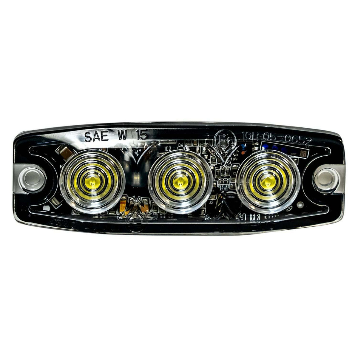 Recon 3-LED 12 Function Ultra-Thin Strobe light - Dimensions: 3.5”x1.25”x0.25” - White Color - 26424WH