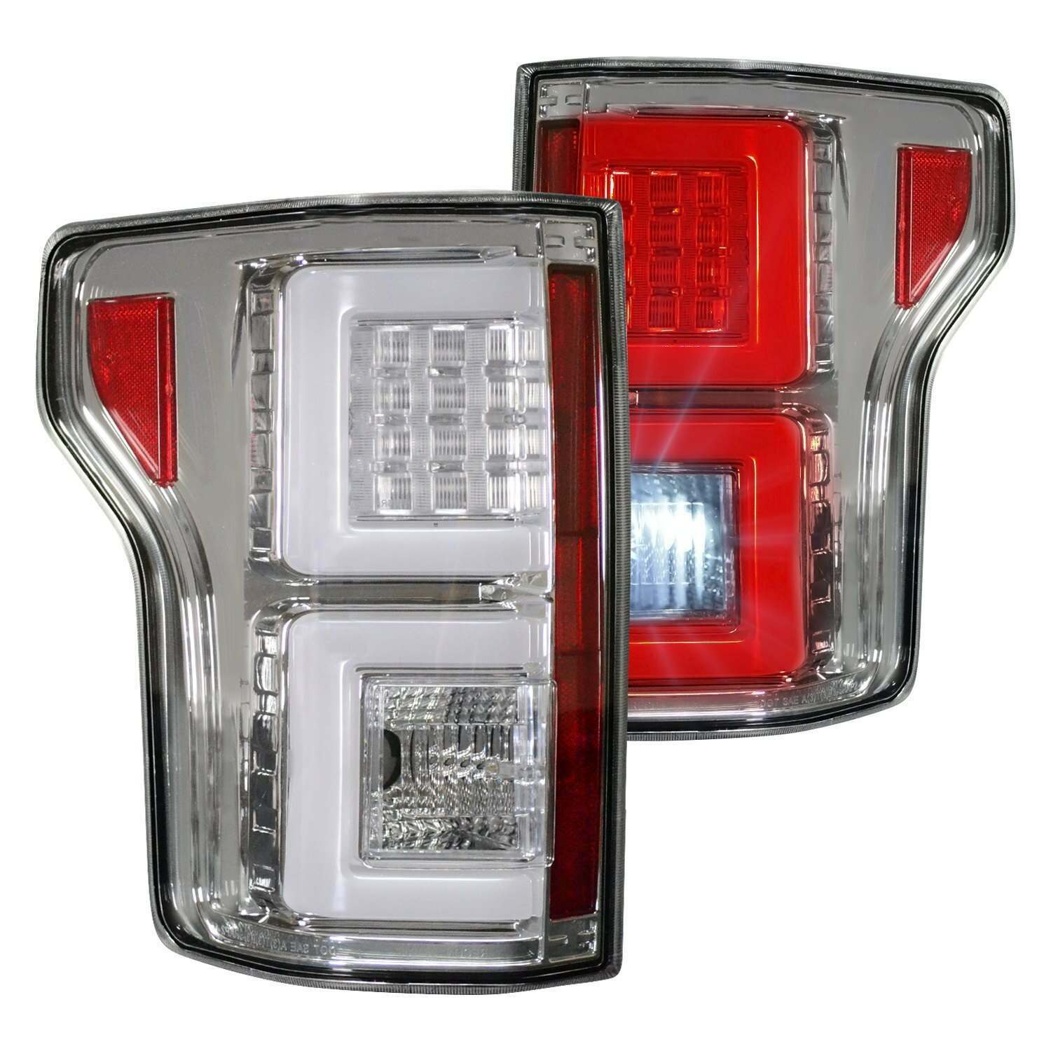 Recon Ford F150 15-17 (Replaces OEM Halogen Style Tail Lights) LED TAIL LIGHTS - Clear Lens - 264268CL