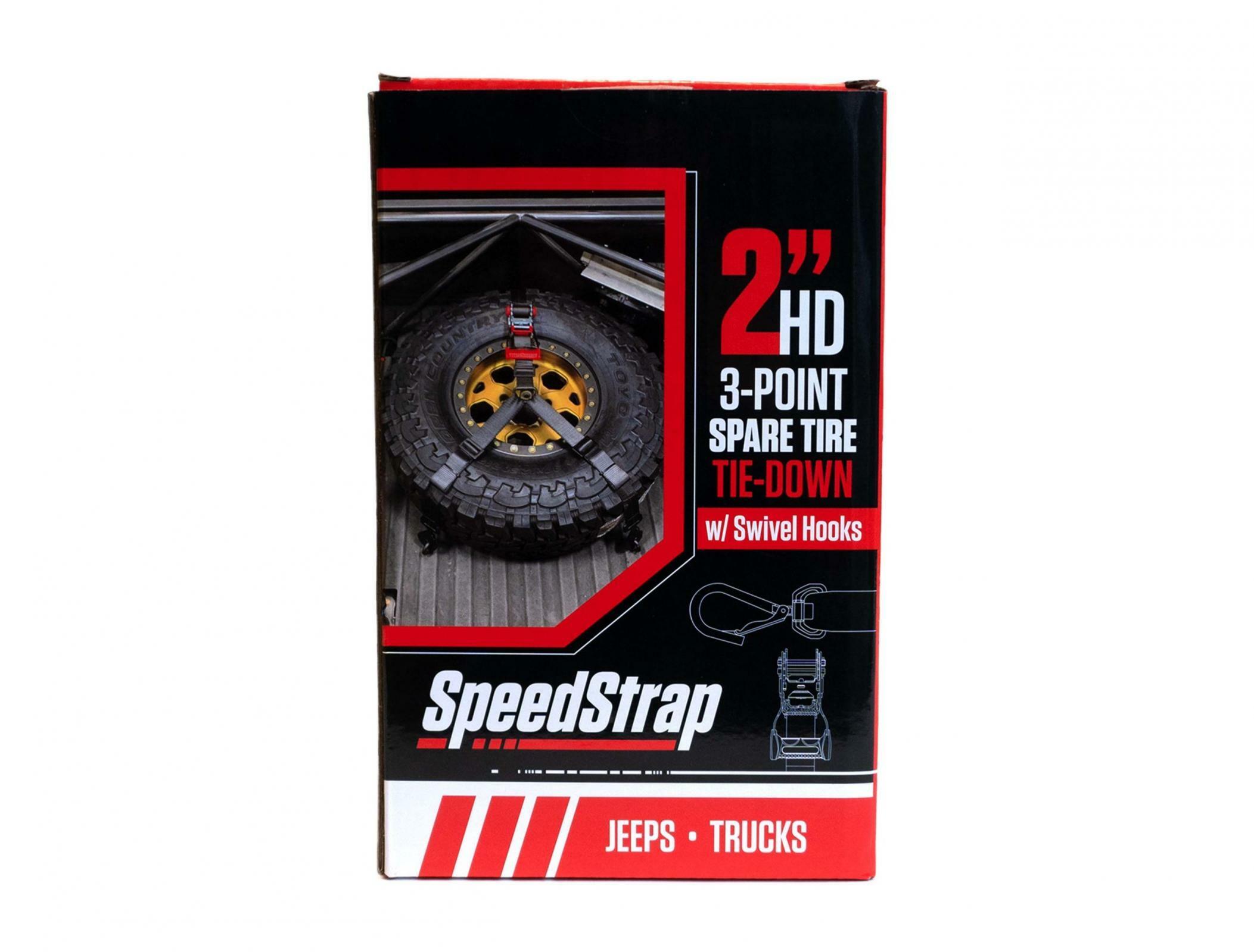 SpeedStrap 2 Inch HD 3-Point Spare Tire Tie-Down with Swivel Hooks - 26550