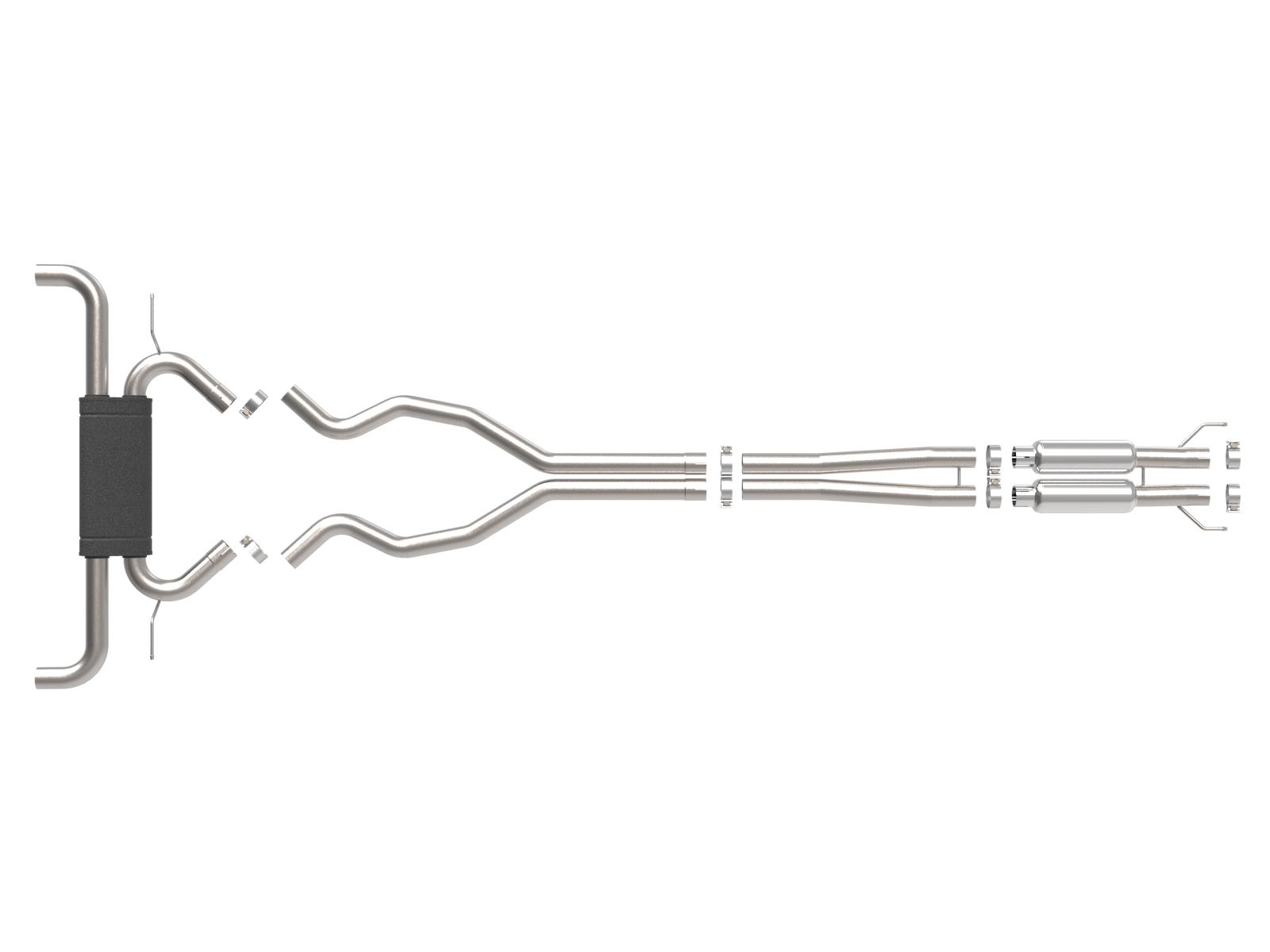AFE Vulcan Series 3-1/2 IN 304 Stainless Steel Cat-Back Exhaust System Black (2019-2020 Edge) - 49-33133