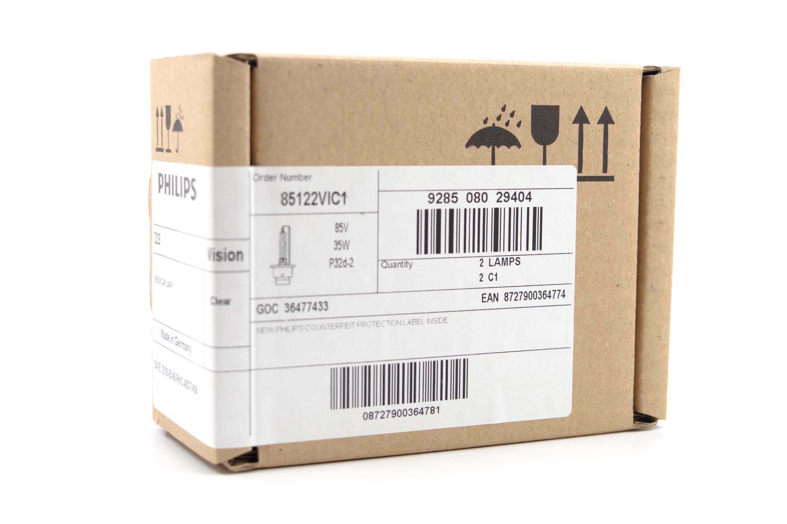 Philips D2S:  85122 (4300K) (Single) (Universal) - B70