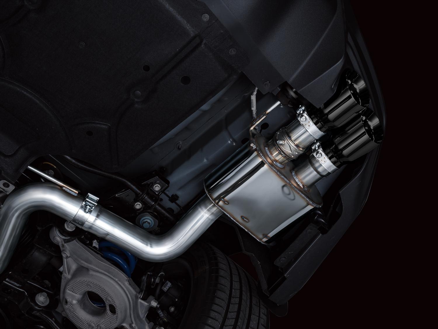 AWE SwitchPath Catback Exhaust - Quad Diamond Black Tips (2024-2026 Mustang GT) - 3025-43650