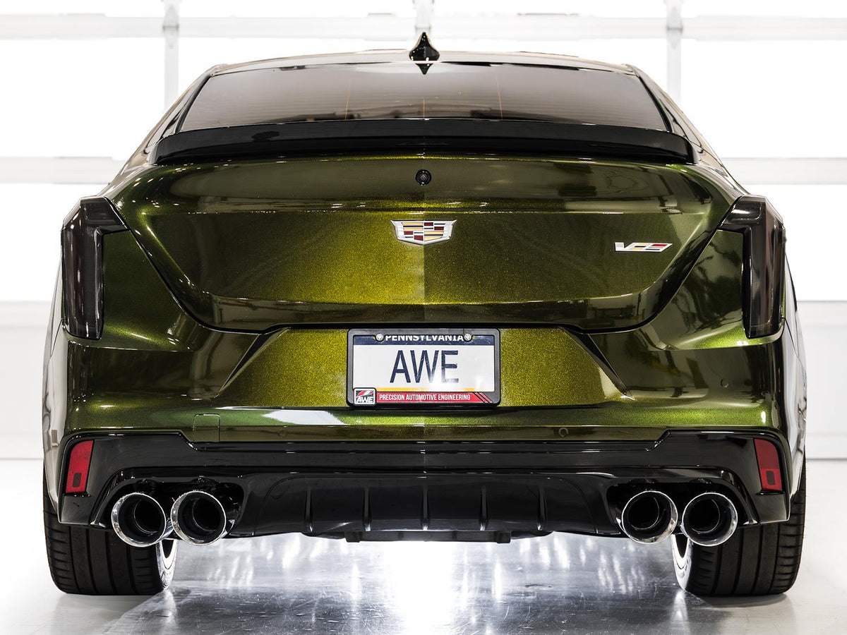 AWE SwitchPath™ Exhaust for Cadillac CT4-V Blackwing - Chrome Silver Tips - 3025-42436