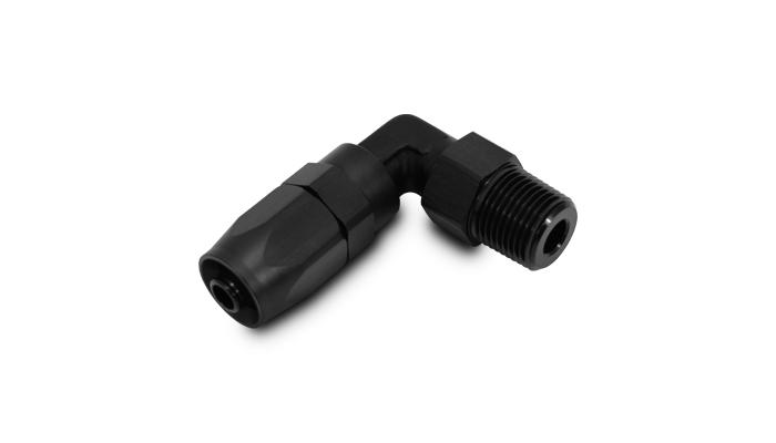 Vibrant Performance Male Npt 90 Deg. Hose End Fitting, Hose Size: -10An, Pipe Thread: 3/8 Npt - 26906