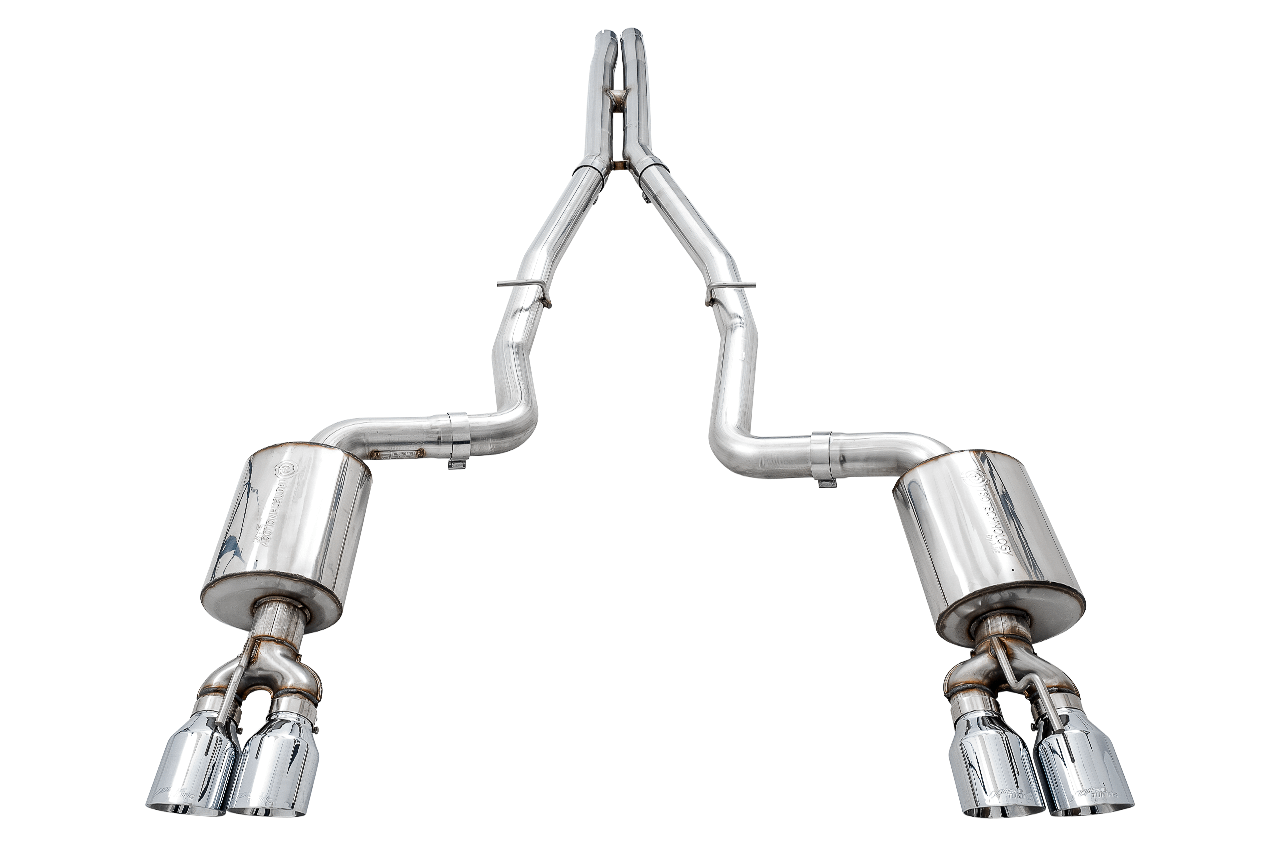 AWE 3020-42074 AWE Touring Edition Exhaust - Non-Resonated, Chrome Quad Tips (2015-2020 Dodge Challenger 6.4L / 6.2L SC)