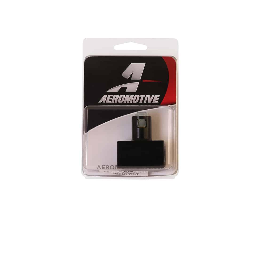Aeromotive Fitting Tee, 2x AN-08 ORB Ports, In-Line / On Run, 1x 3/8" Female Quick Connect On 90-deg / Branch - 15137