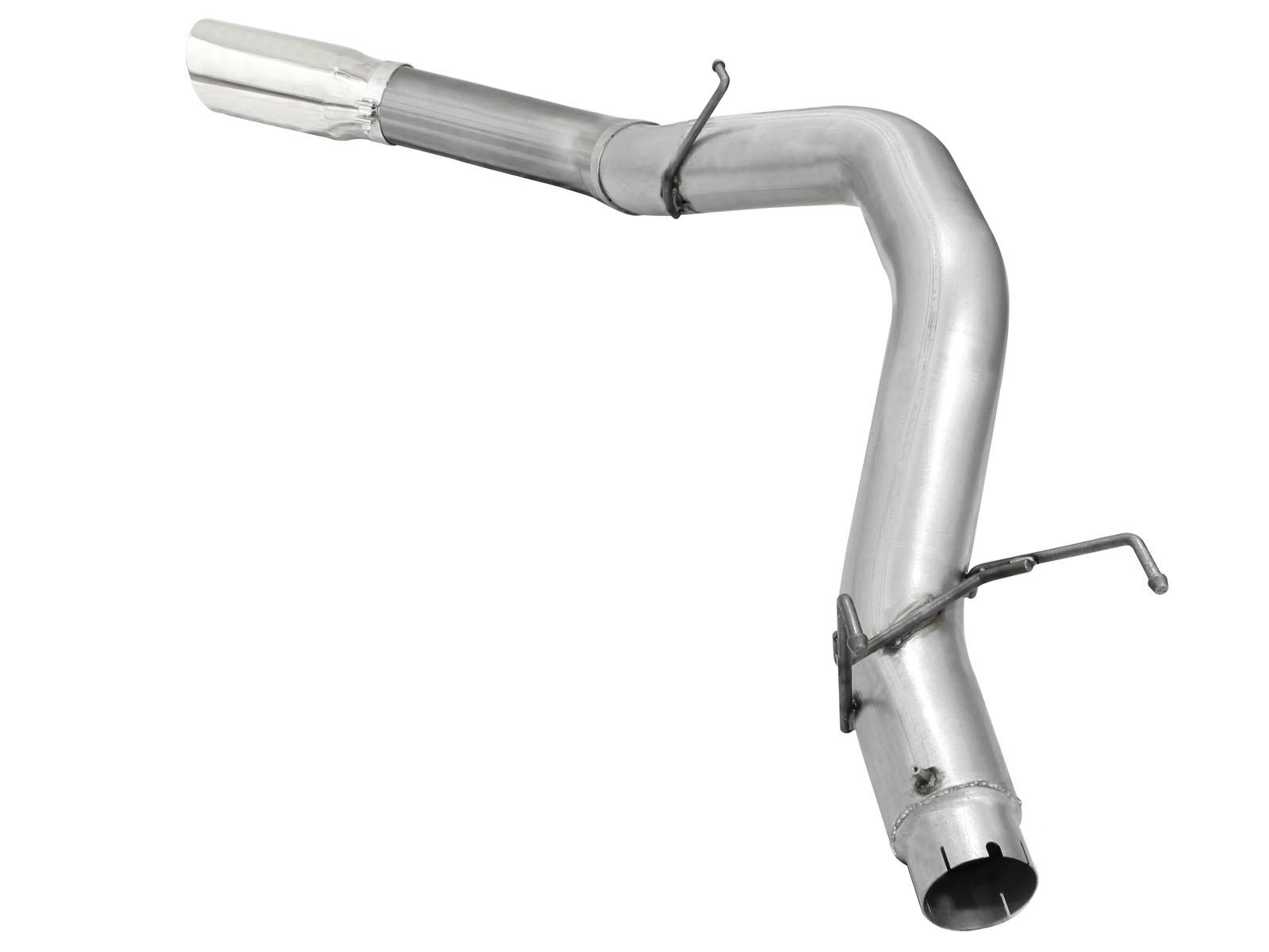 AFE Large Bore-HD 5 IN 409 Stainless Steel DPF-Back Exhaust System w/Polished Tip (2013-2018 2500, 2500, 3500, 3500) - 49-42039-P