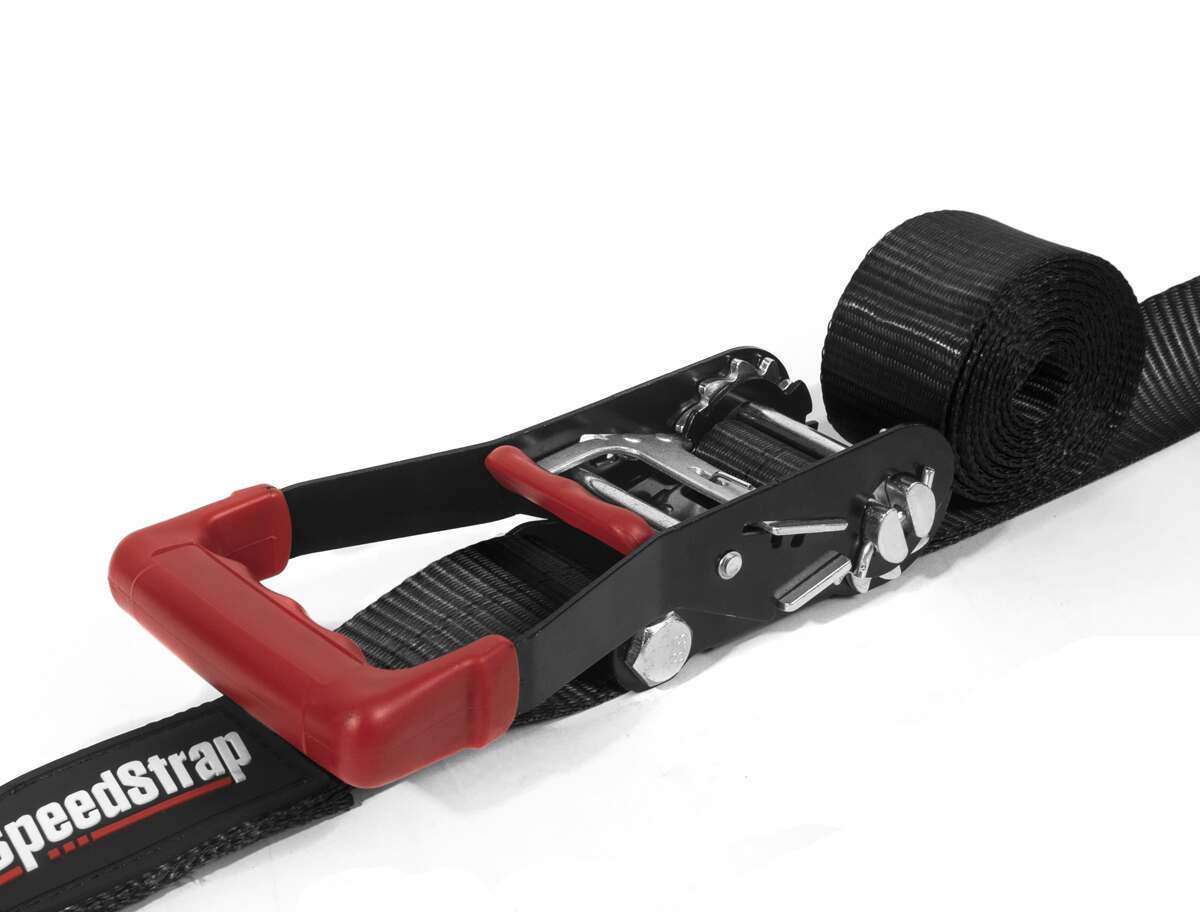 SpeedStrap 2 Inch x 10' Ratchet Tie Down w/ Twisted Snap Hooks and Axle Strap Combo Black - 27011