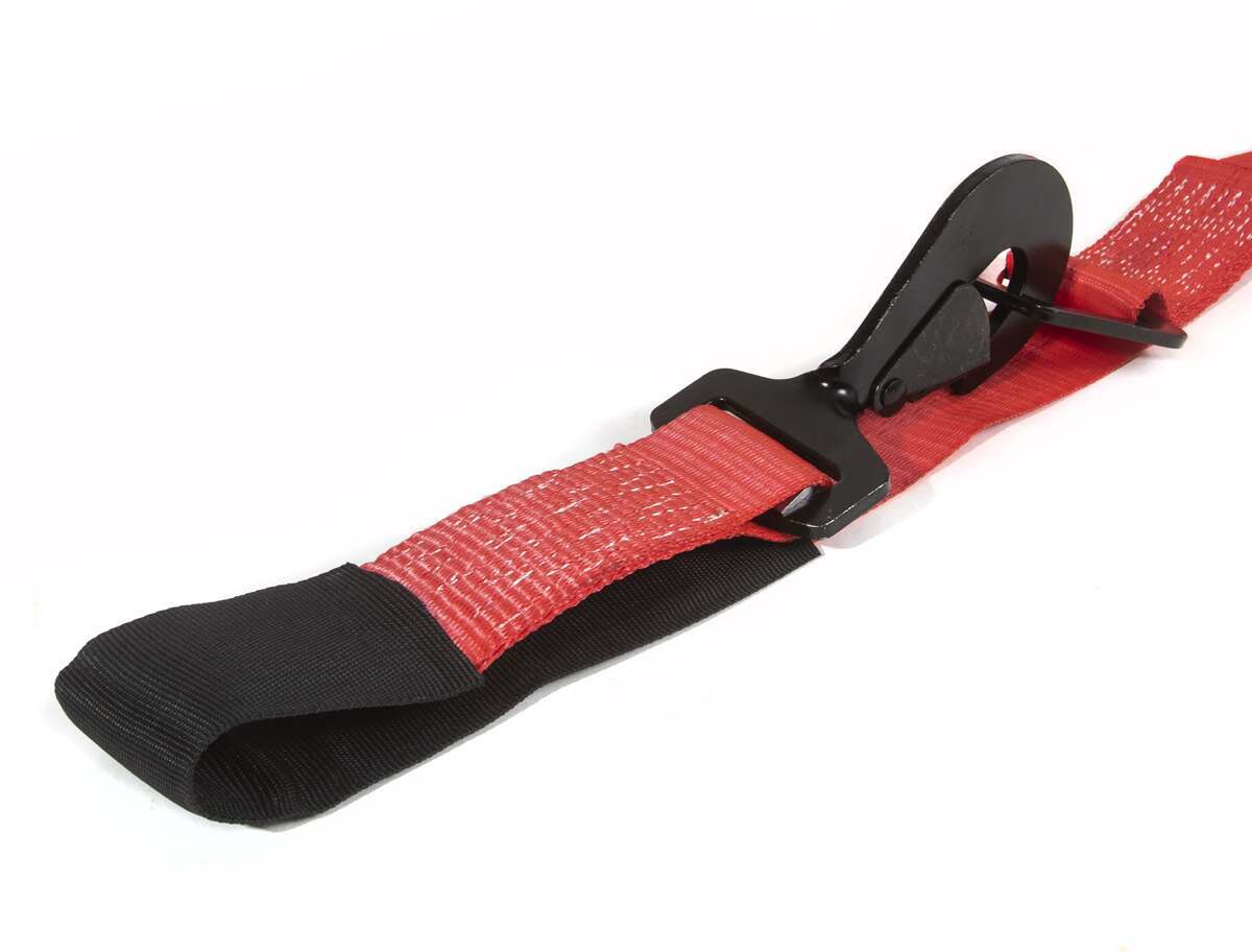 SpeedStrap 2 Inch x 10' Ratchet Tie Down w/ Twisted Snap Hooks and Axle Strap Combo Red - 27013