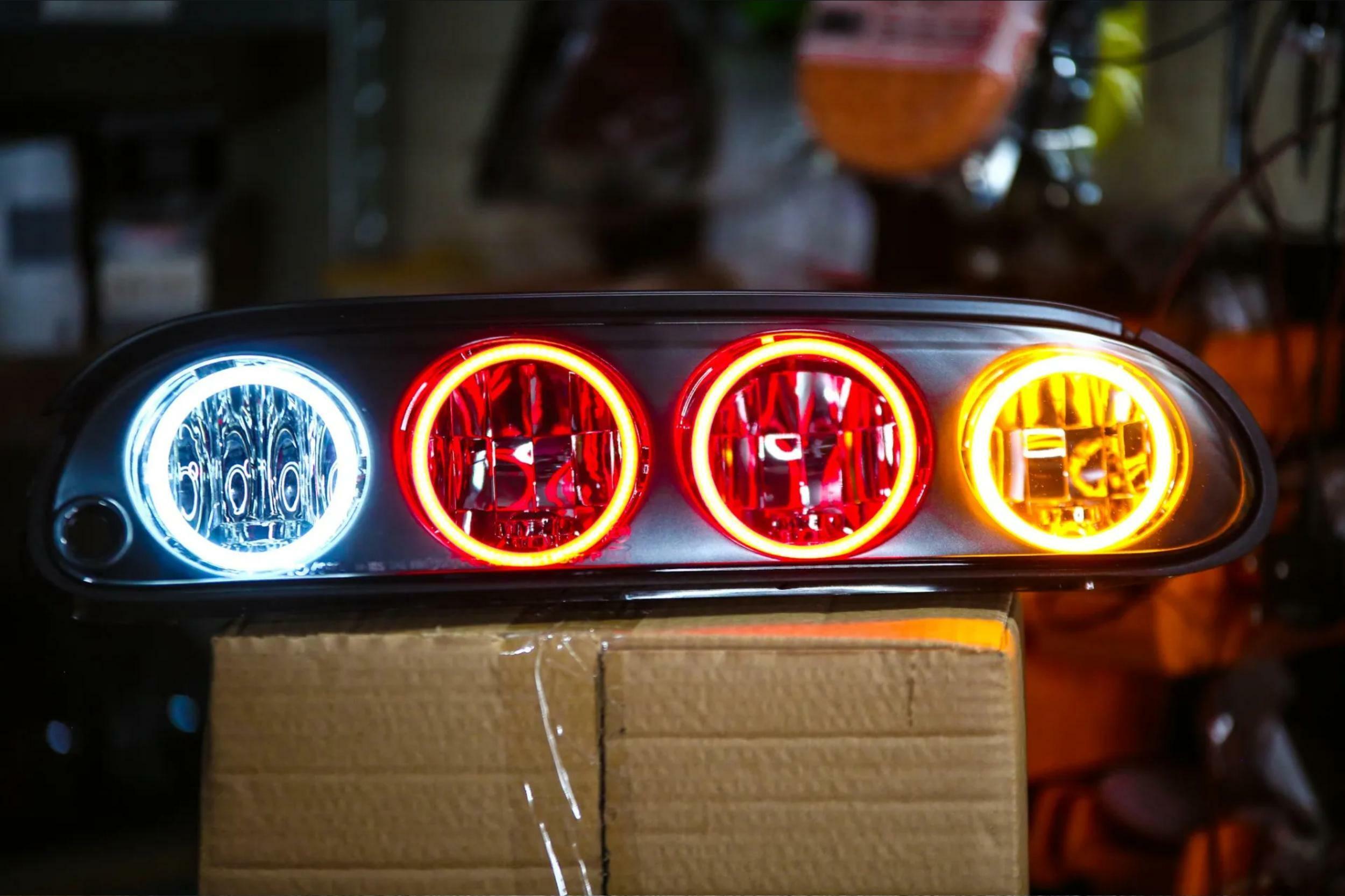 Profile 90mm:  Pivot Ring w/ Driver (Dual Red) (Universal) - LED242