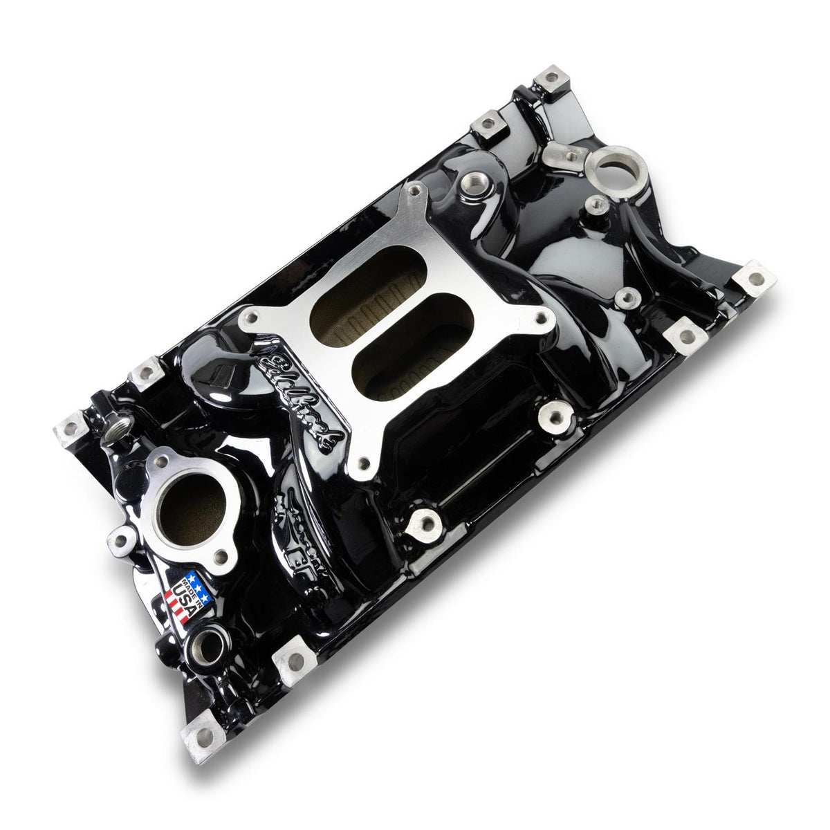 Edelbrock Perf Eps Manifold For Small-Block Chevy Vortec, Black Plasma Finish - 2716-BP
