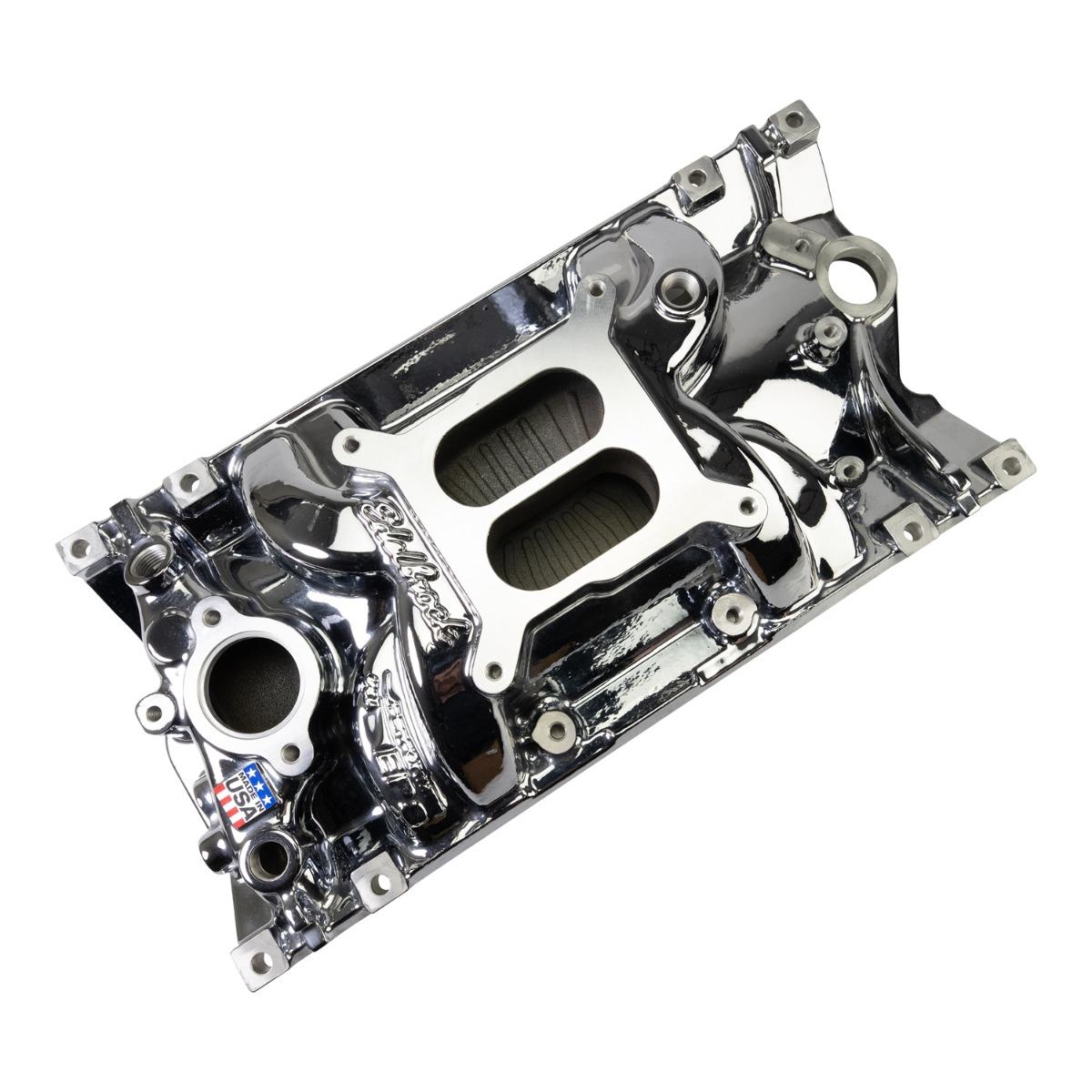 Edelbrock Perf Eps Manifold For Small-Block Chevy Vortec, Chrome Plasma Finish - 2716-CP