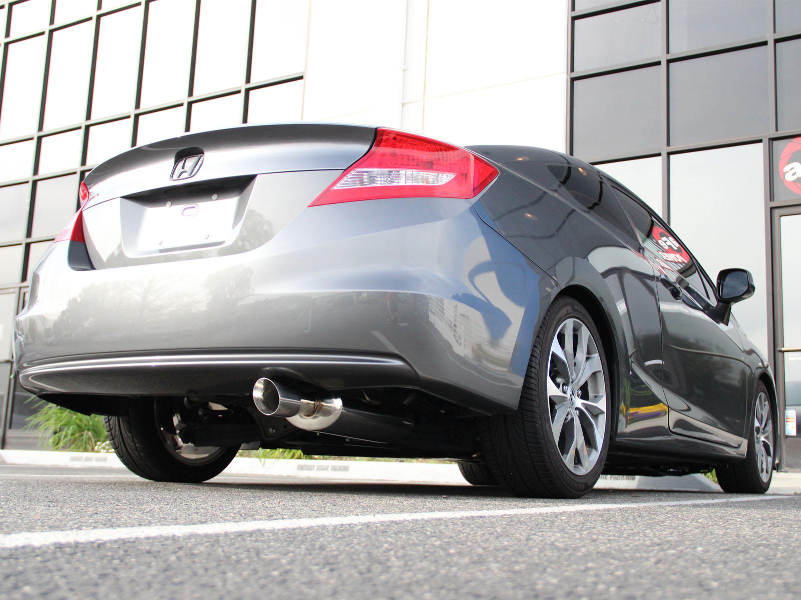 AFE Takeda 2-1/2in 304 Stainless Steel Axle-Back Exhaust System (2012-2015 Civic) - 49-36603