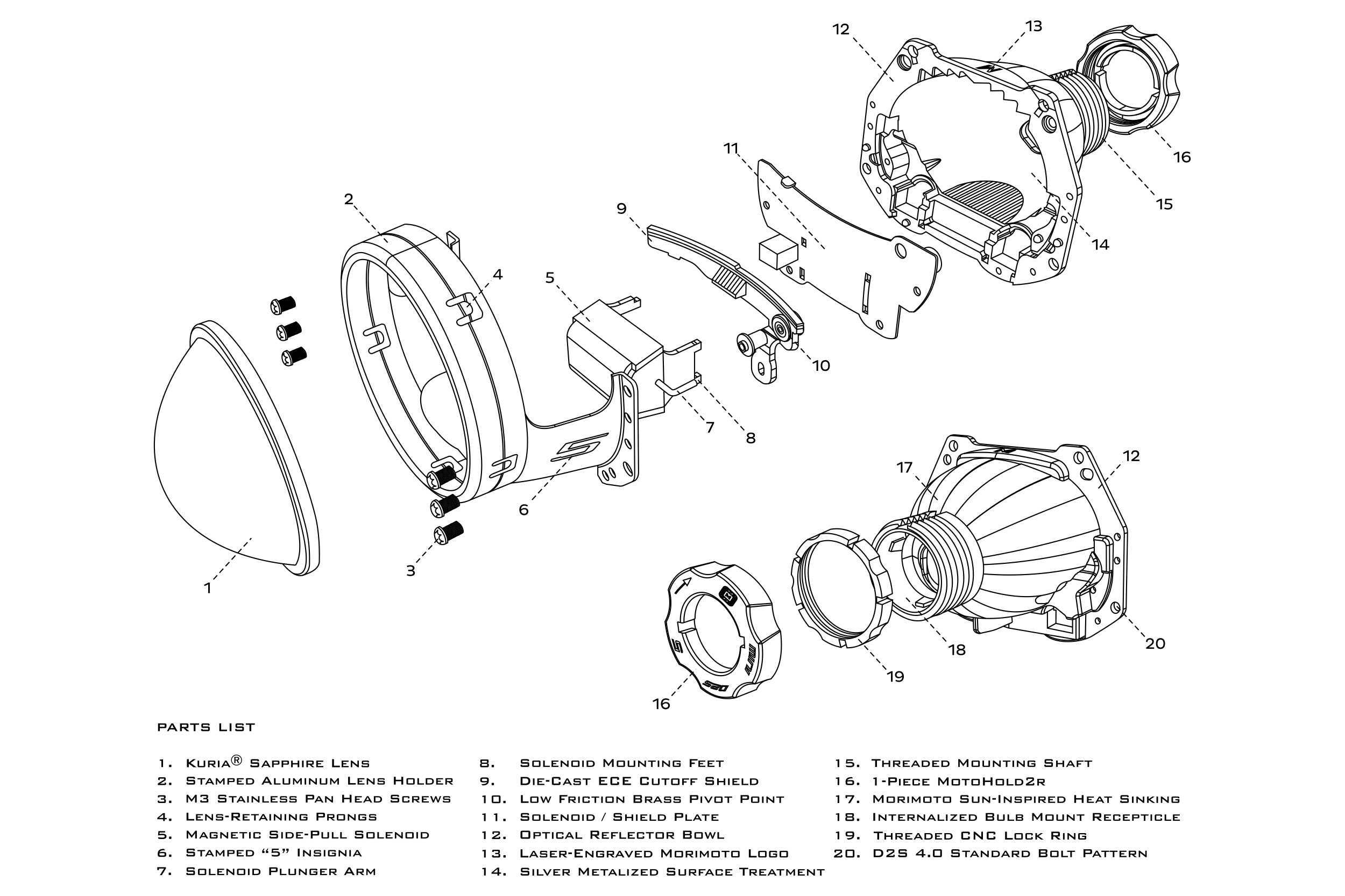 Morimoto Bi-Xenon:  Mini D2S 5.0: (Round Lens/LHD) (Universal) - PR56