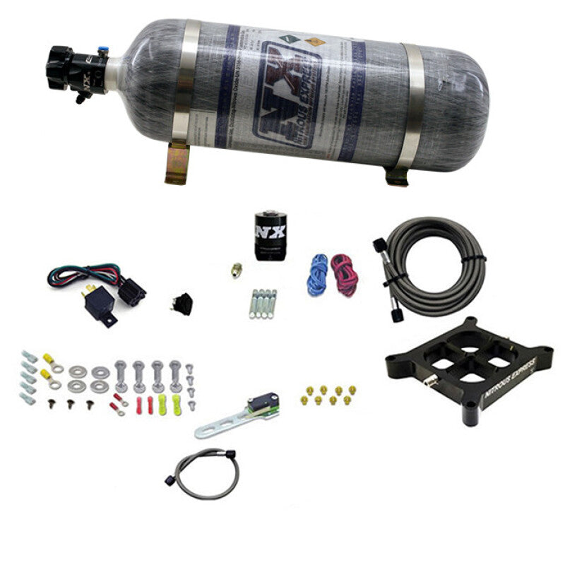 Nitrous Express Dry Sngl Entry Billet Crossbar Plate System 100-500Hp (4150 Flange) W/12Lb Btl - 66142-12