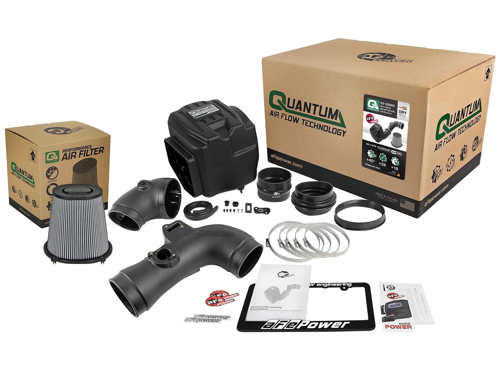 AFE QUANTUM Cold Air Intake System w/ Pro DRY S Media (2011-2016 Silverado 2500 HD, Silverado 3500 HD, Sierra 2500 HD, Sierra 3500 HD) - 53-10006D