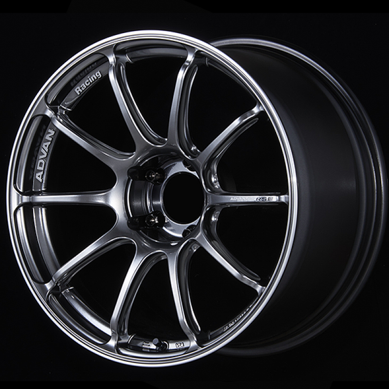 ADVAN RACING RSIII 18X7.5 +48 5-112 RACING HYPER BLACK & RING - YA38F48MHBR
