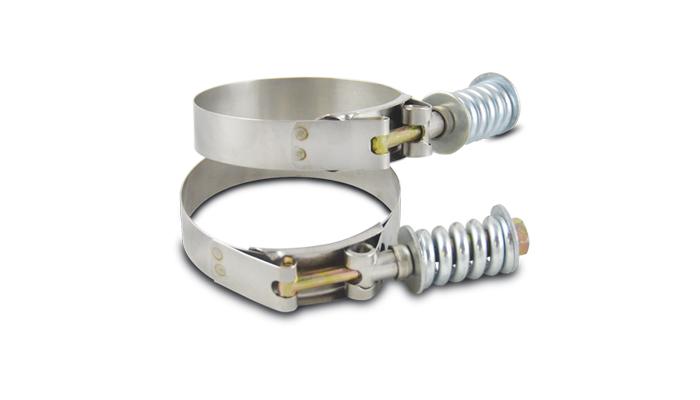 Vibrant Performance Stainless Steel Spring Loaded T-Bolt Clamps (Pack Of 2) - Range: 3.22"-3.52" - 27830