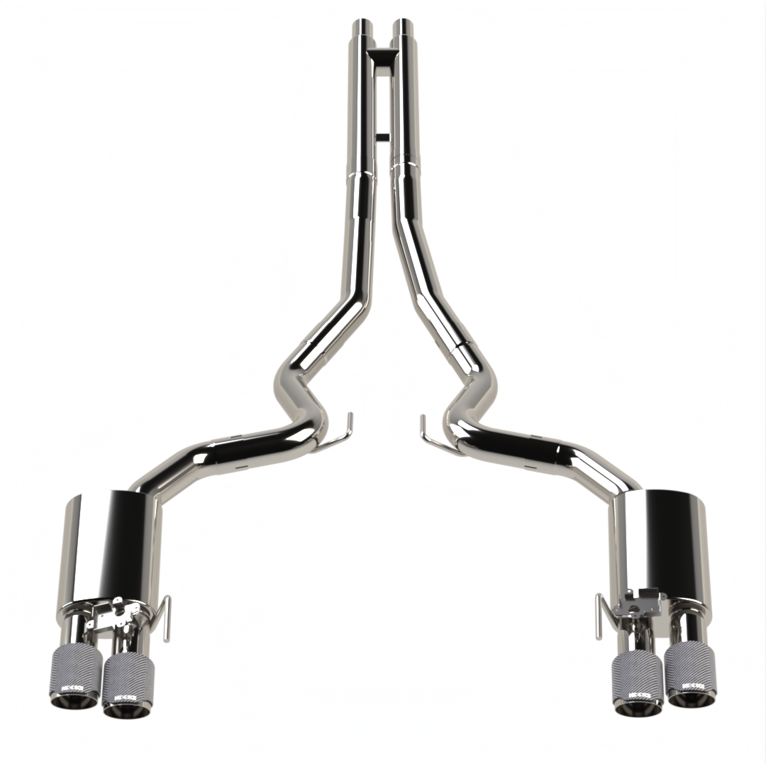 Kooks 3" Valved Touring Cat-Back Exhaust w/ Carbon Fiber Tips – 2018–2026 Mustang GT 5.0L – Part #11514570