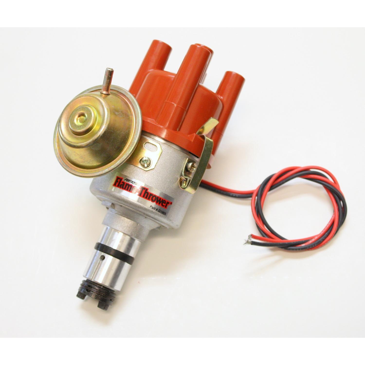 Pertronix Flame-Thrower "Stock Look" Bosch Style Performance Distributor Featuring Ignitor Ii Electronics. 12-Volt Negative Ground With Vacuum Advance. - D182504