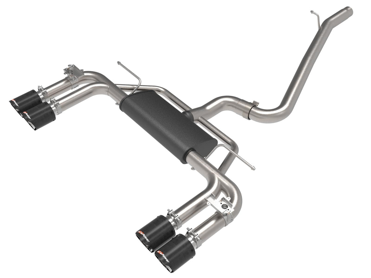 aFe MACH Force-Xp 3" to 2.5" 304 Stainless Steel Cat-Back Exhaust System - Carbon Fiber Tip (2015-2020 Audi S3 L4-2.0L (t)) - 49-36442-C